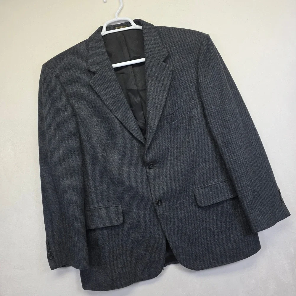 Oscar de la Renta Blazer Mens 46 Gray Wool Cashmere Business Formal Sport‎ Coat
